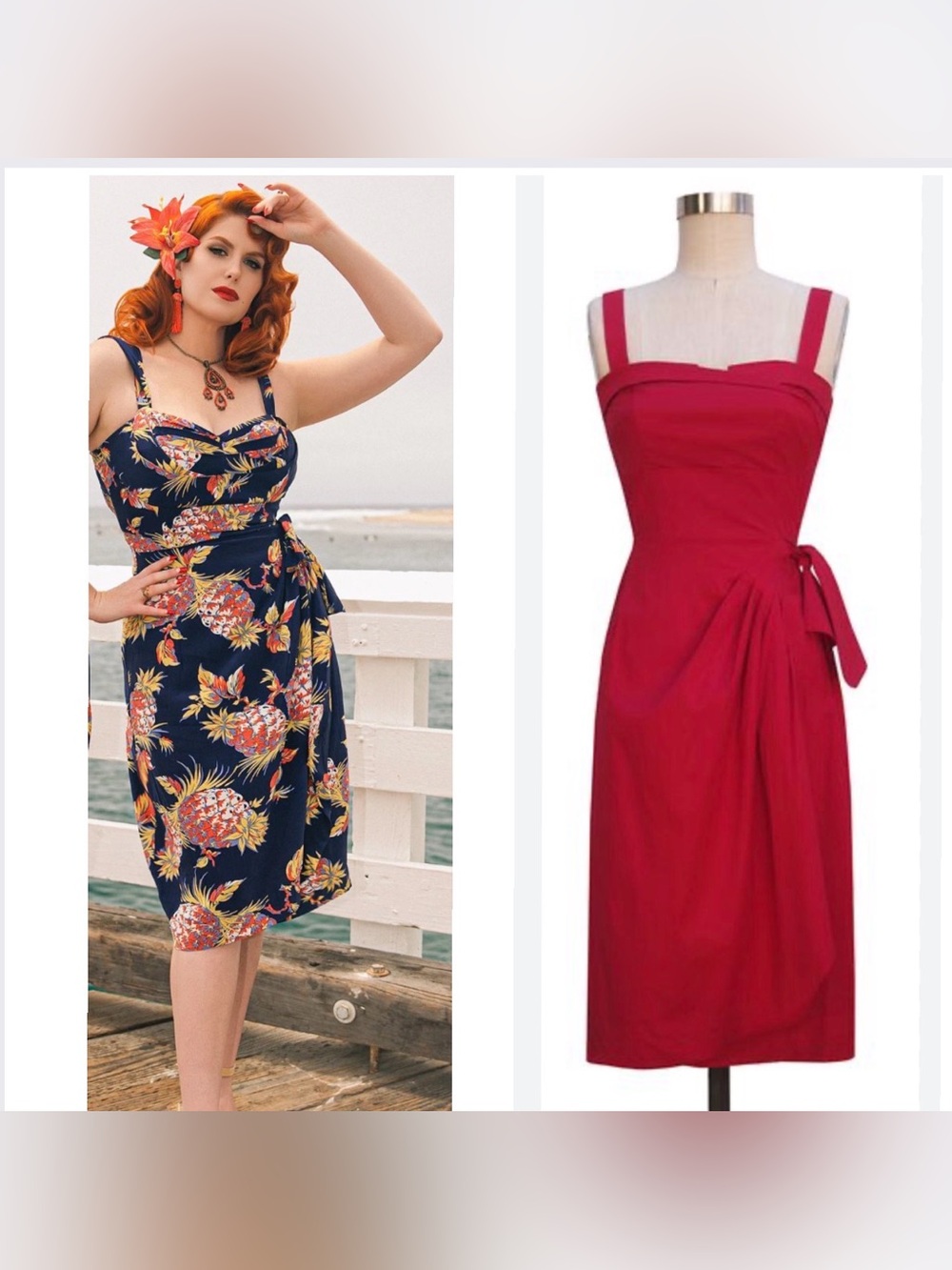 TRASHY DIVA SZ 6 40s Inspired Retro Cherry Red Lena Sarong Midi Dress